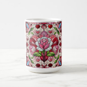 Stained glass floral Valentine's day Coffee Mug