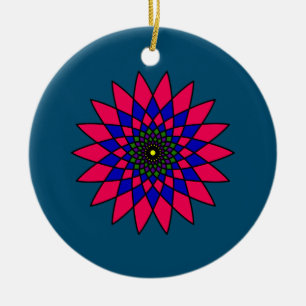 Stained Glass Flower Blossom  Ceramic Tree Decoration