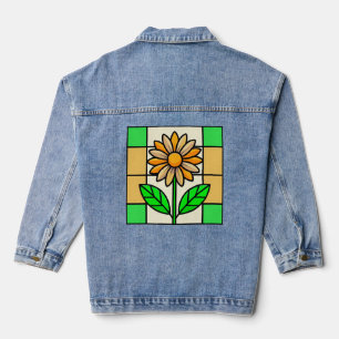 Stained Glass Flower Denim Jacket