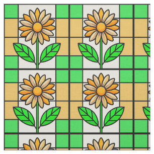 Stained Glass Flower Fabric