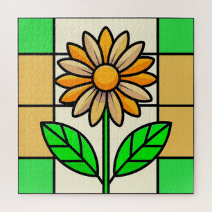 Stained Glass Flower Jigsaw Puzzle