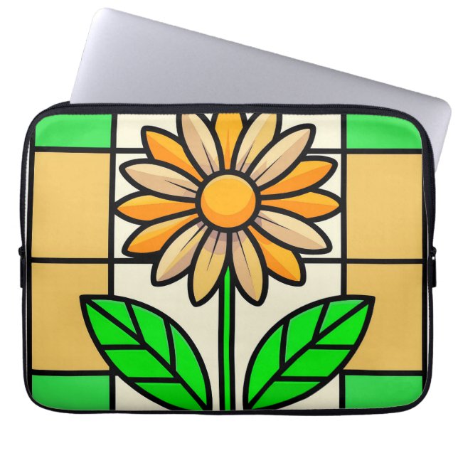 Stained Glass Flower Laptop Sleeve (Front)