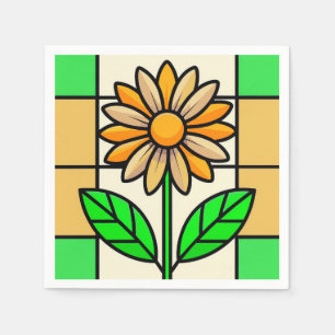 Stained Glass Flower Napkin