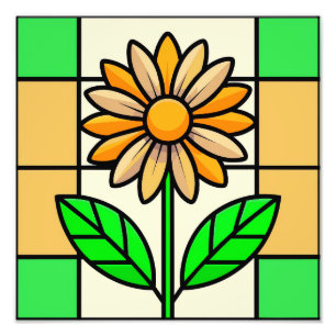 Stained Glass Flower Photo Print