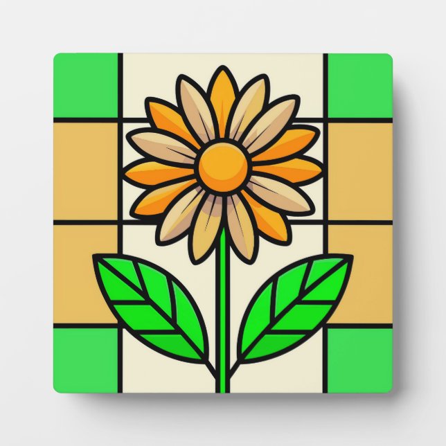 Stained Glass Flower Plaque (Front)