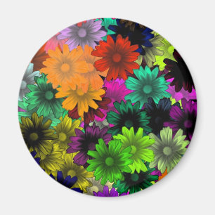 Stained glass flowers magnet