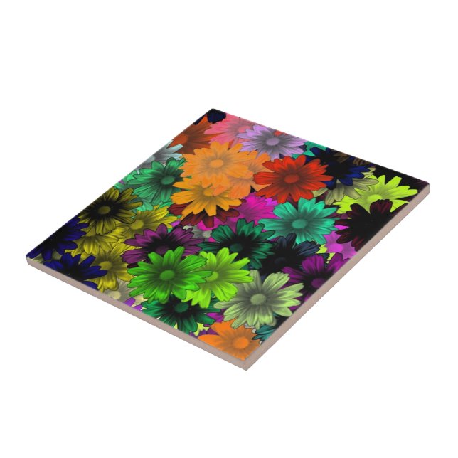 Stained glass flowers tile (Side)