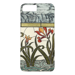 Stained Glass Flowers with Tan Border iPhone 8 Plus/7 Plus Case