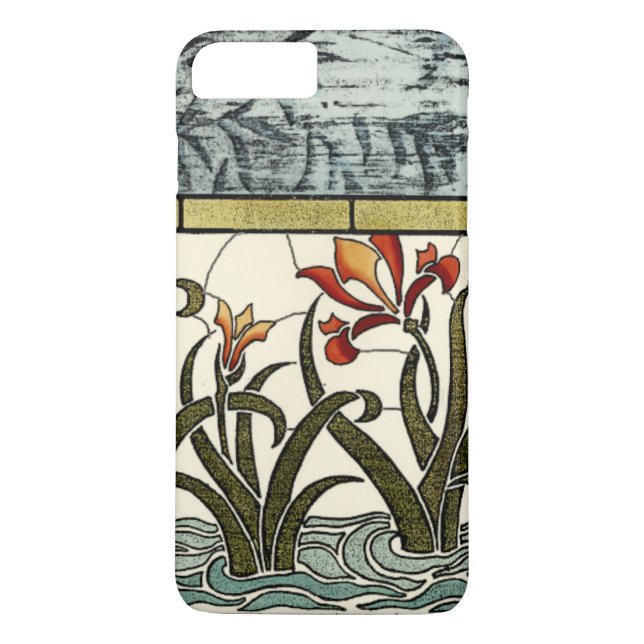 Stained Glass Flowers with Tan Border Case-Mate iPhone Case (Back)