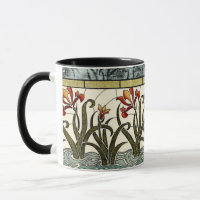 Stained Glass Flowers with Tan Border