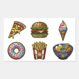 Stained Glass Foodie Stickers