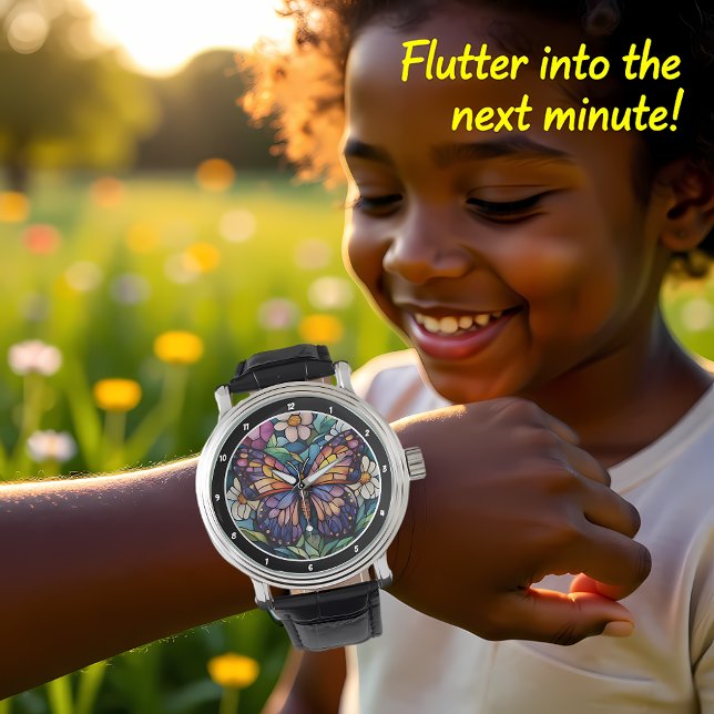 Stained Glass Garden" - Butterfly & Floral  Watch (Creator Uploaded)