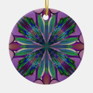 Stained Glass Gardenia Ceramic Tree Decoration