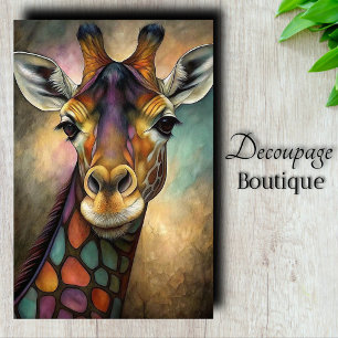 Stained Glass Giraffe Decoupage Tissue Paper