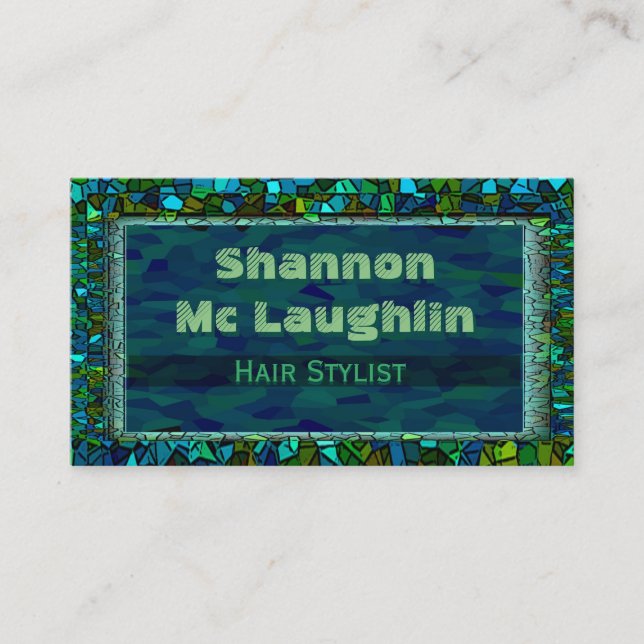 Stained Glass Glitter Business Card (Front)