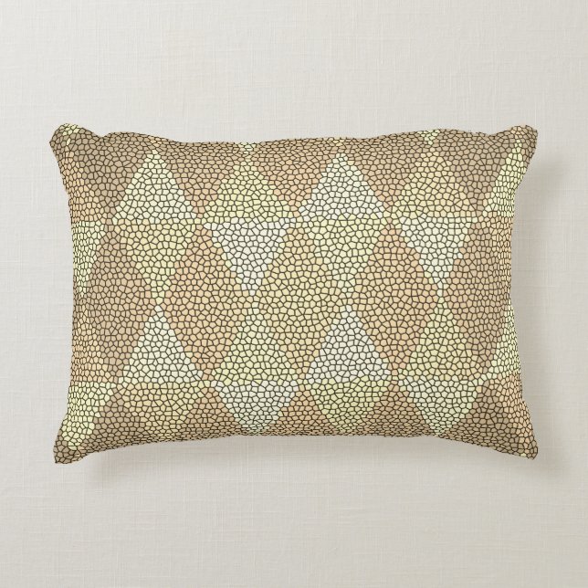 Stained Glass Gold Diamond Pattern Decorative Cushion (Front)