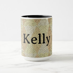 Stained Glass Gold Diamond Pattern Mug