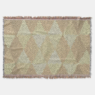 Stained Glass Gold Diamond Pattern Throw Blanket