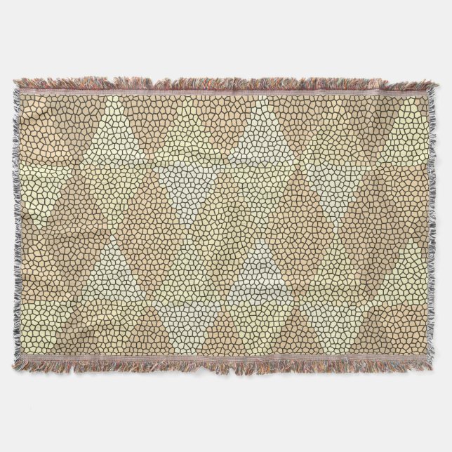 Stained Glass Gold Diamond Pattern Throw Blanket (Front)