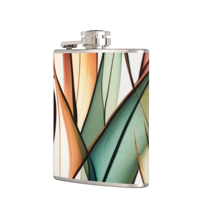 Stained-Glass Grass Hip Flask (Left)