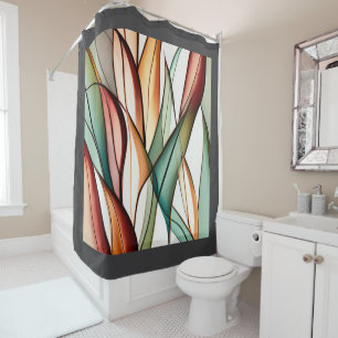 Stained-Glass Grass Shower Curtain