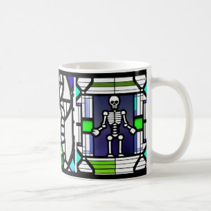Stained Glass Halloween Skeleton Mug