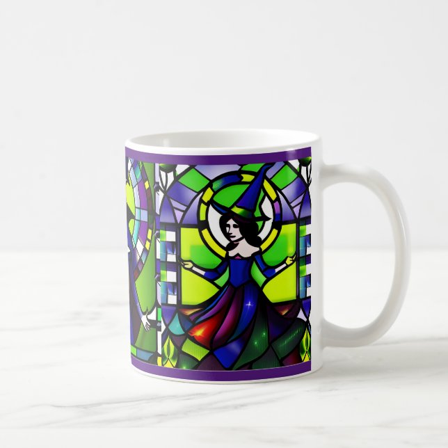 Stained Glass Hallwoeen Witch Mug (Right)