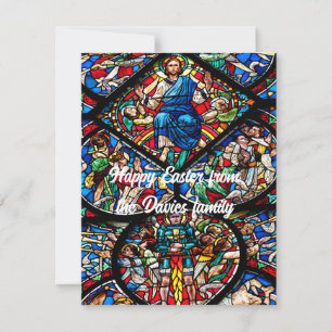 Stained Glass Happy Easter card with editable text