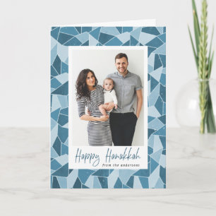 Stained Glass Happy Hanukkah 2 Photo Holiday Card