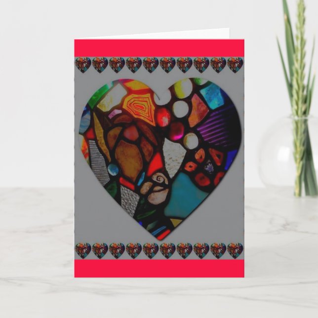 stained glass heart greeting card (Front)