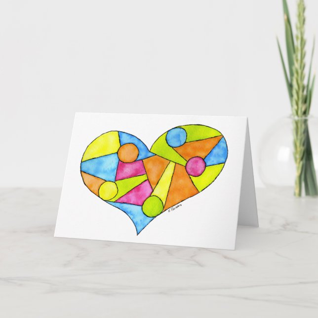 Stained Glass Heart Holiday Card (Front)