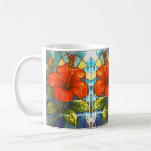 Stained Glass Hibiscus  Coffee Mug