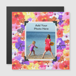 Stained Glass Hibiscus Flowers, Photo Frame