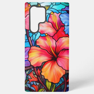 Stained Glass Hibiscus Flowers – Tropical Floral Samsung Galaxy Case