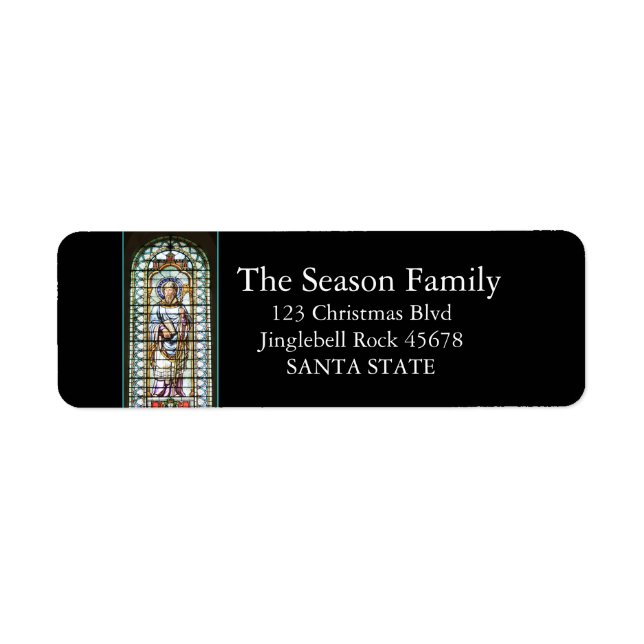 Stained glass Holiday Address Label (Front)