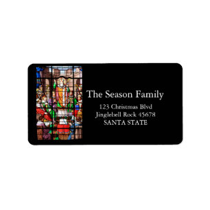 Stained glass Holiday Address Label