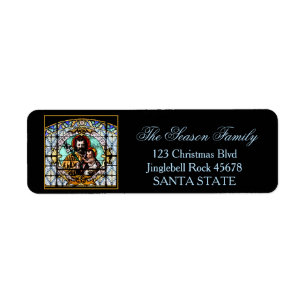 Stained glass Holiday Address Label