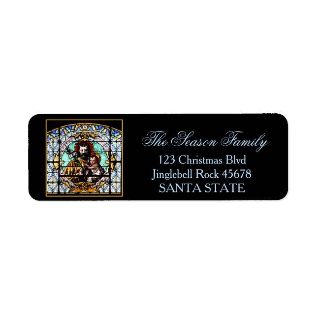 Stained glass Holiday Address Label (Front)