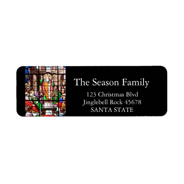 Stained glass Holiday Address Label (Front)