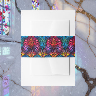 Stained Glass Holiday Card Invitation Belly Band