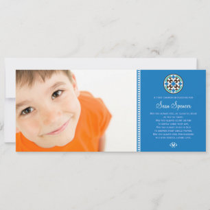 Stained Glass Holy First Communion Photo Keepsake Card