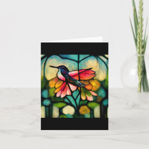 Stained glass hummingbird  note card
