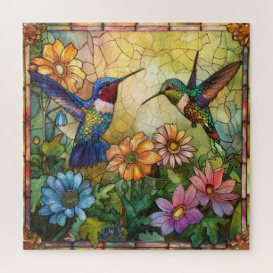 Stained Glass Hummingbirds Puzzle