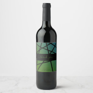 Stained Glass Imitation to Thank Business Wine Label