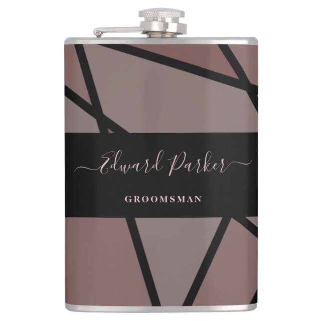 Stained Glass Imitation to Thank Groomsmen Hip Flask (Front)
