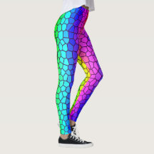 Stained Glass Inspired Rainbow Colour Leggings