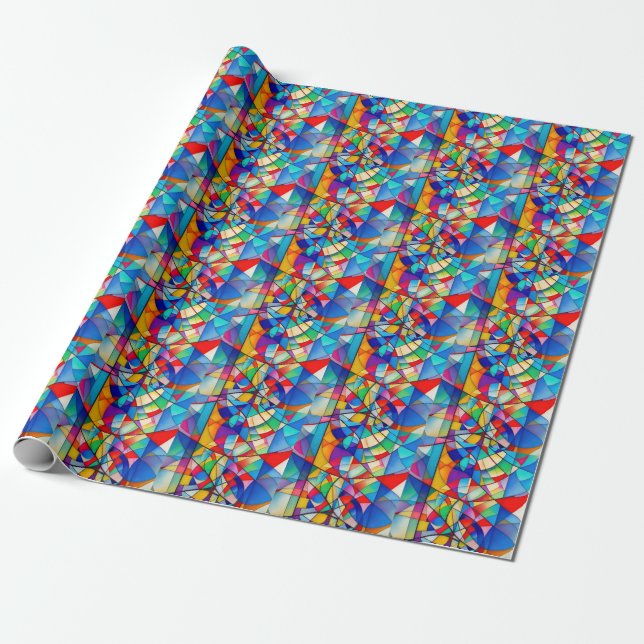 Stained Glass Intermingled  Wrapping Paper (Unrolled)