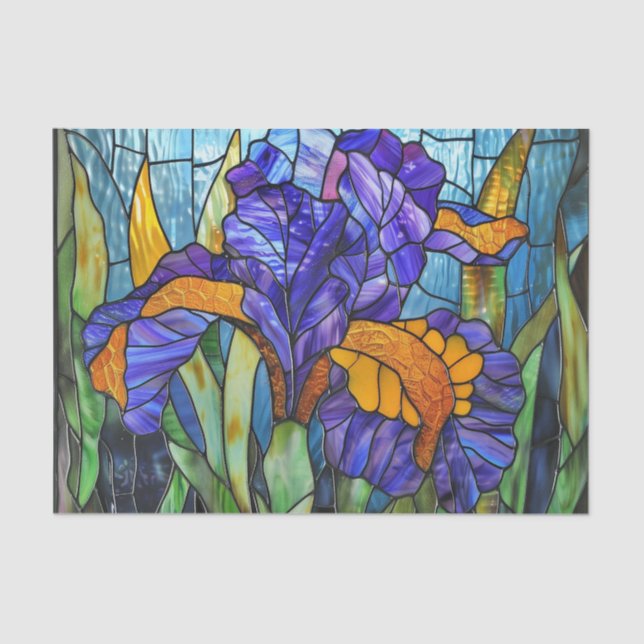 Stained Glass Iris 2D Tissue Paper (Front)