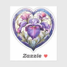 Stained Glass Iris Heart