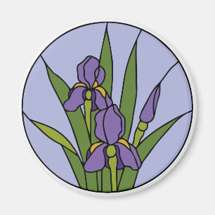 Stained Glass Iris Magnet